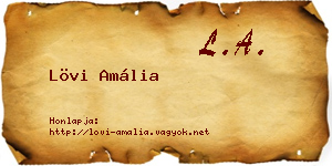 Lövi Amália névjegykártya